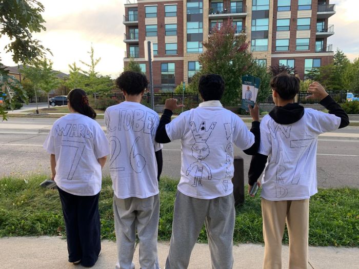 The amazing team - I got them plain t-shirts and asked them to draw on them whatever they want for the camp...
