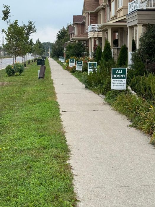 My signs on neighbours front yards